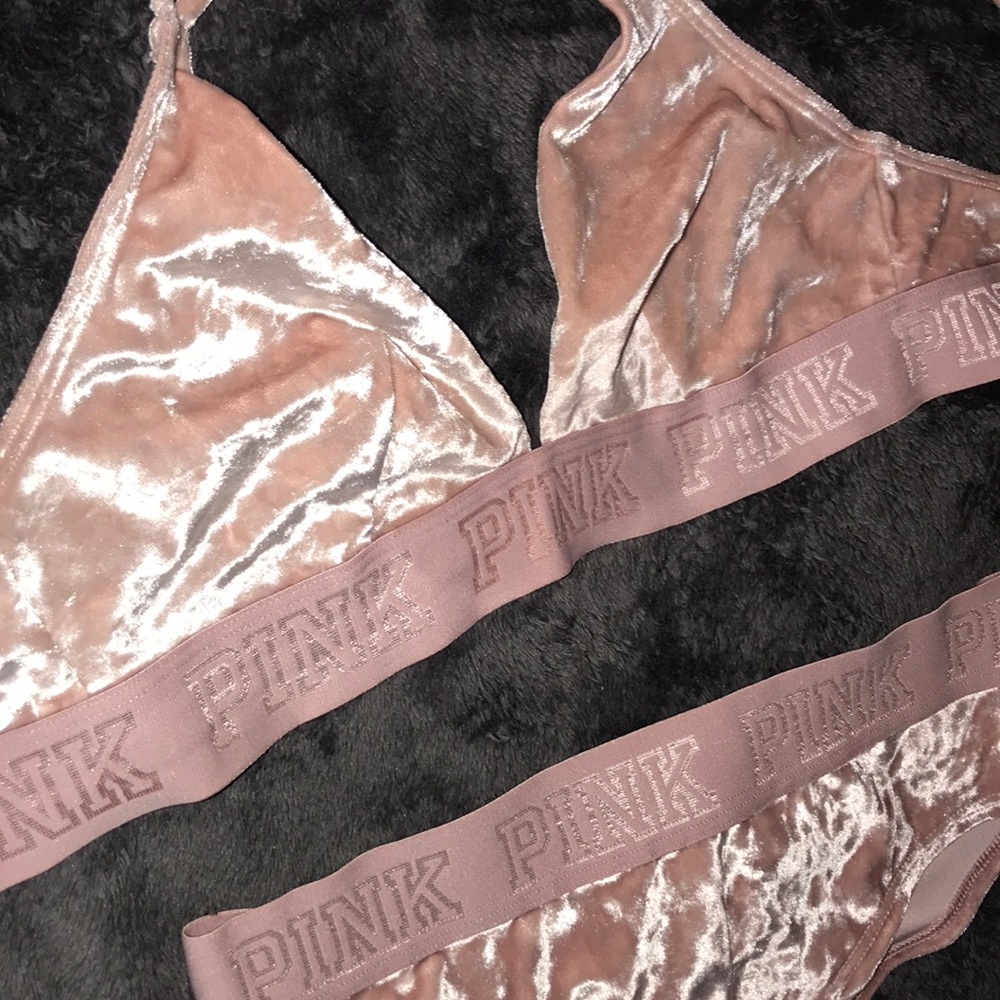 Victoria Secret Pink Velvet Set